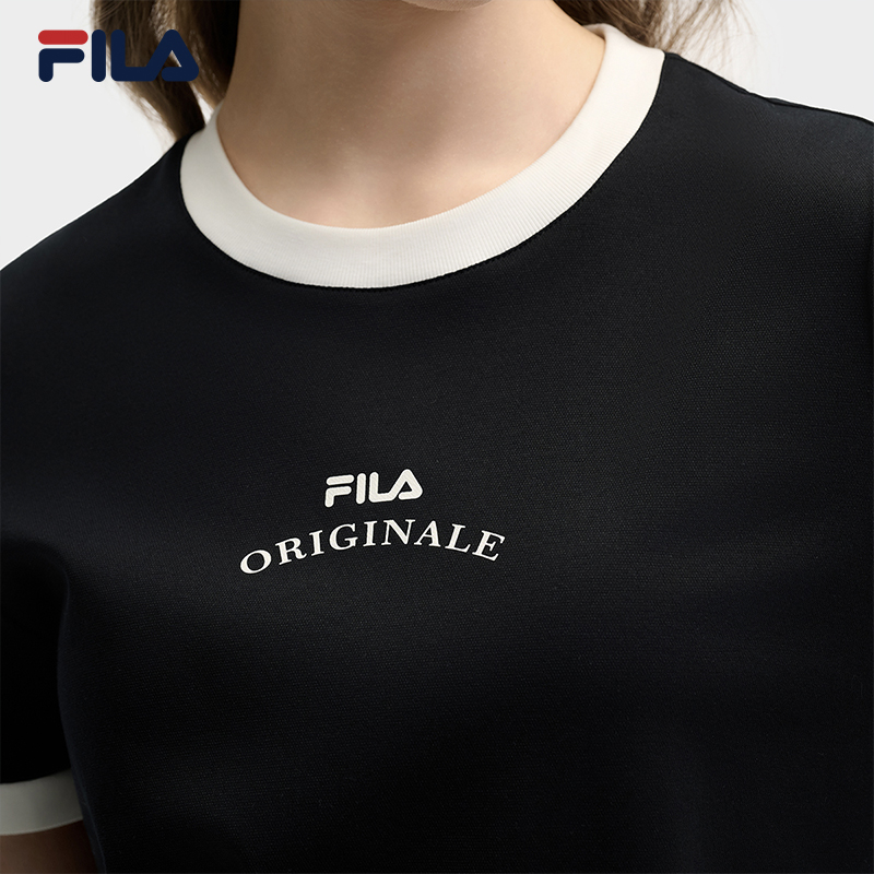 FILA CORE LIFESTYLE ORIGINALE DREAMS ON THE COURT Women Short Sleeves T-Shirt (Black / Pink / White)