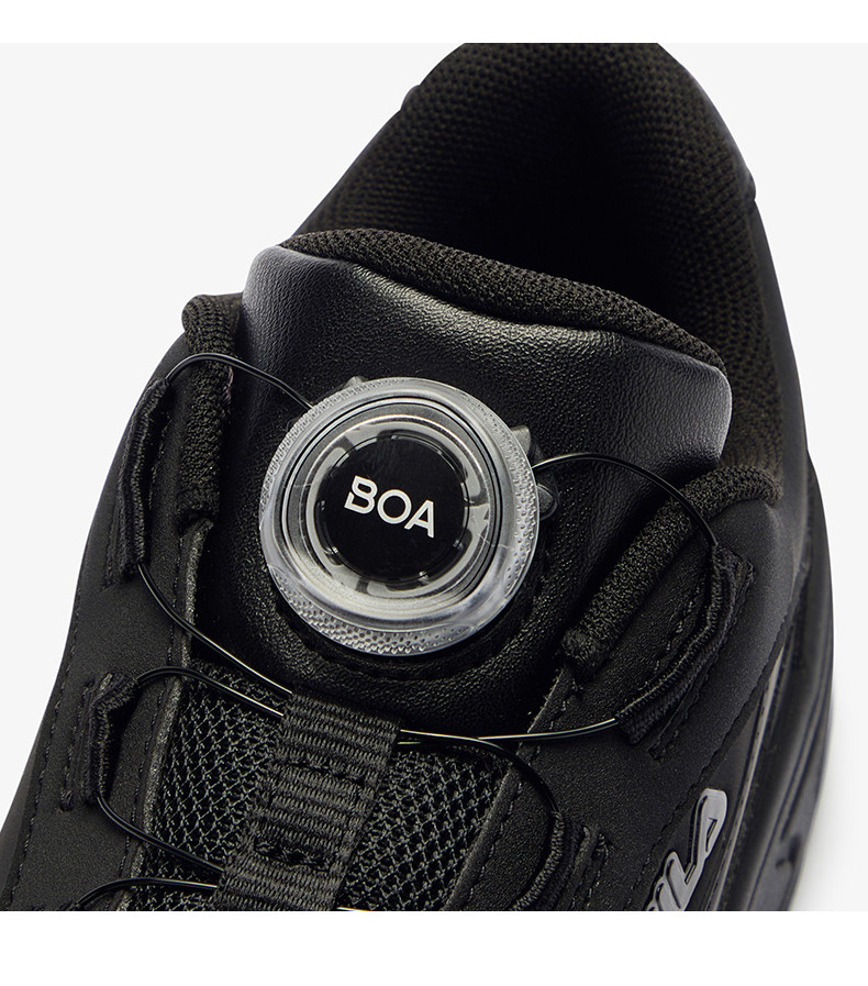FILA KIDS WAVE Boy's BOA Sneakers School Shoes in White/Black