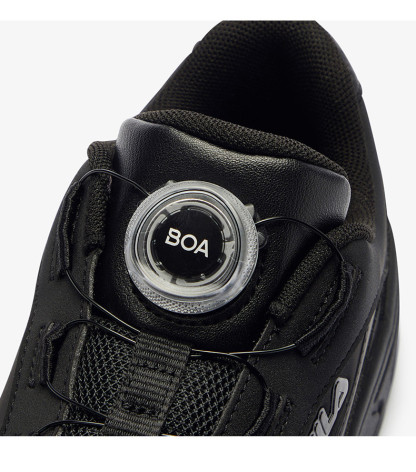 FILA KIDS WAVE Boy's BOA Sneakers School Shoes in White/Black