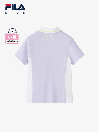 (105 - 130cm) FILA KIDS PERFORMANCE TENNIS Girl's Short Sleeve Polo T-Shirt in Purple