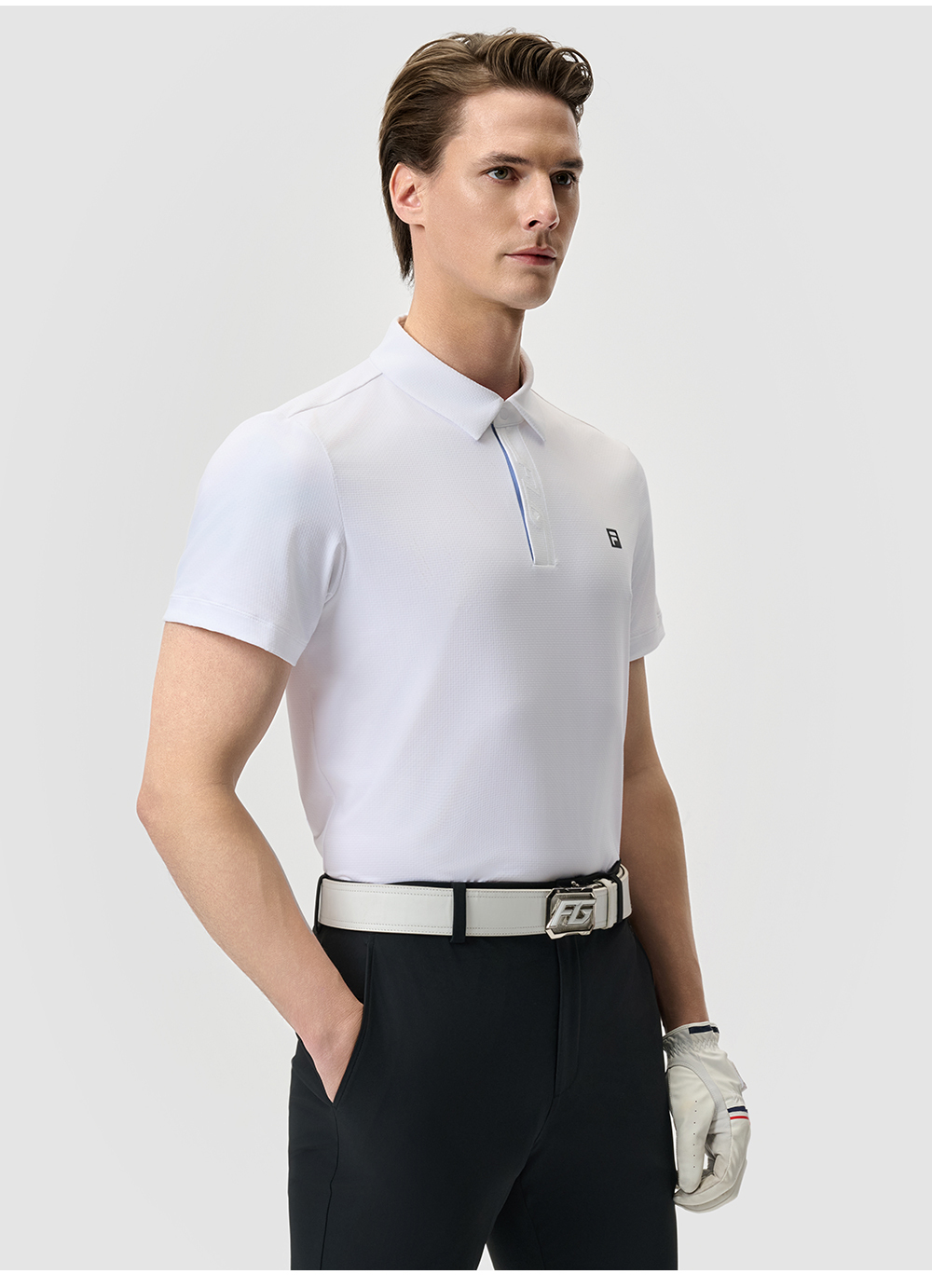 FILA CORE ATHLETICS GOLF STATELY FLORAL Men Polo T-shirt (Black / Light Khaki / White)