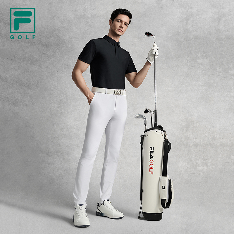 FILA CORE ATHLETICS GOLF ELITE GOLF CLUB Men Short Sleeve Polo (Black)