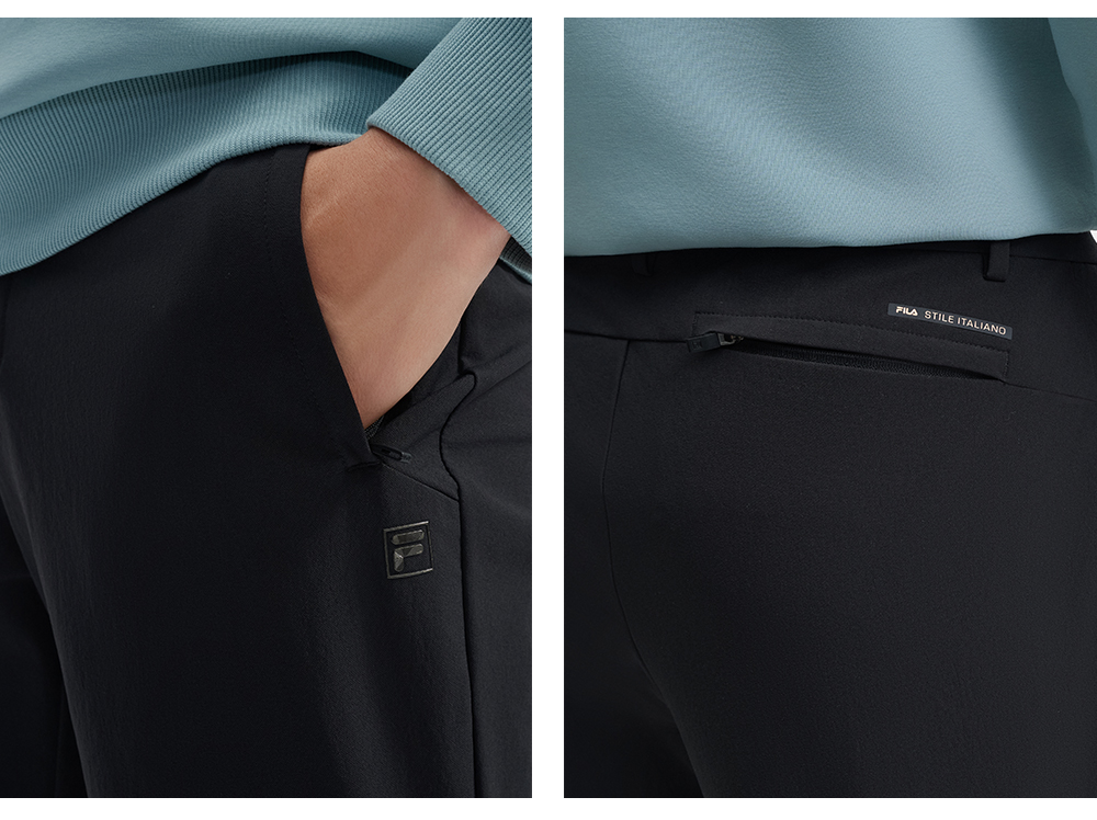 FILA CORE LIFESTYLE WHITE LINE GRENOBLE Men Woven Pants (Black)