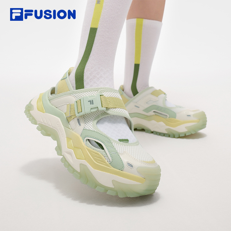 [NEW] FILA FUSION BIANCO SANDALS Women Sandal (Silve/Yellow-Green)