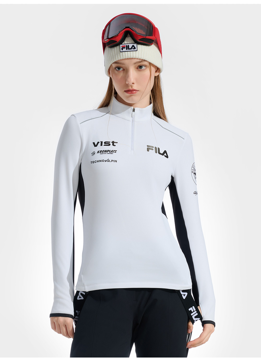 FILA CORE ATHLETICS SKI FILA X JAMES JEAN Women Long Sleeve Top (Black / White)