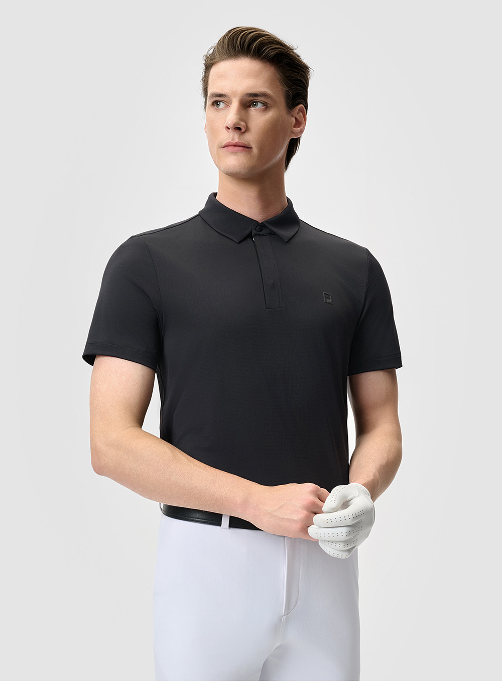 FILA CORE ATHLETICS GOLF STATELY FLORAL Men Polo T-shirt (Black / Light Khaki / White)