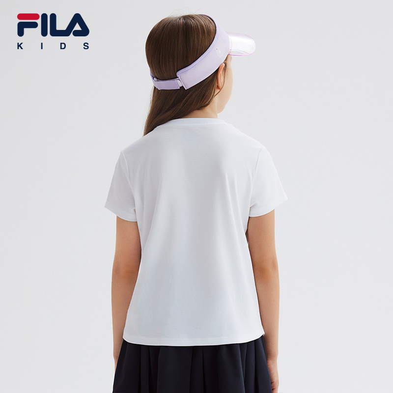 (120-170) FILA KIDS FOR CHAMPIONS ORIGINALE Girl's Short Sleeve T-shirt in White