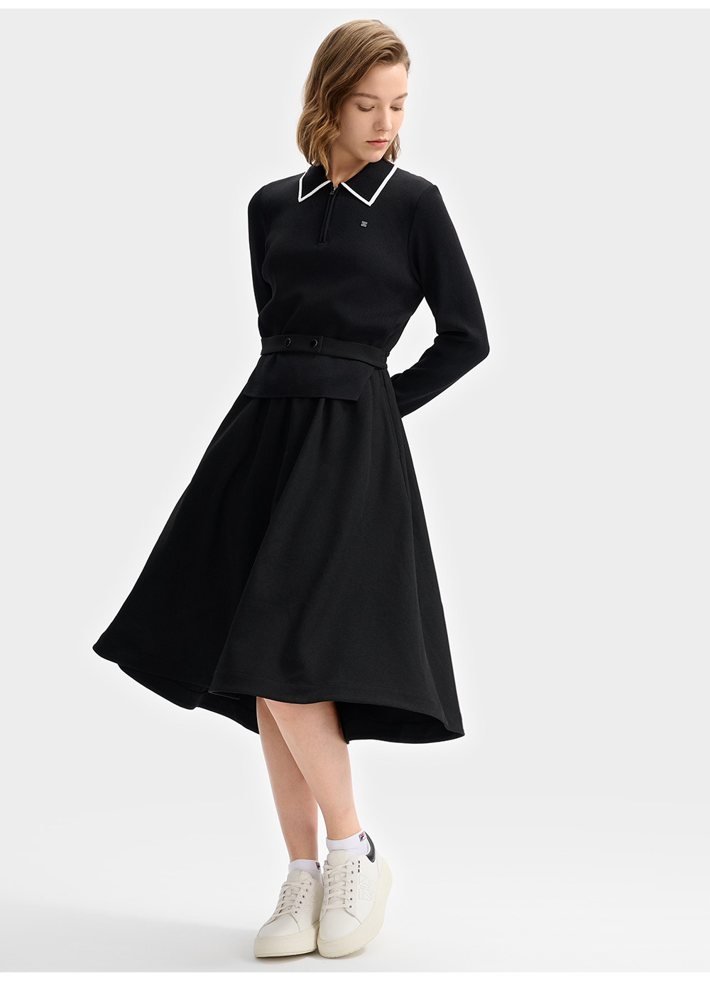 FILA CORE LIFESTYLE WHITE MILAN DESIGN WEEK Women Dress (Black)