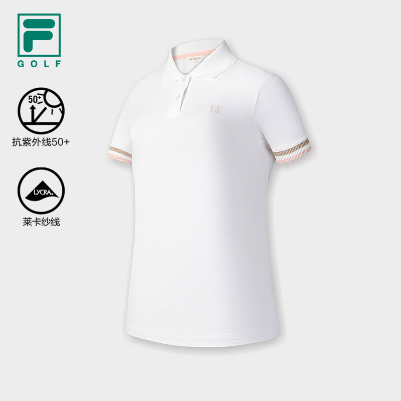 FILA CORE ATHLETICS GOLF STATELY FLORAL Women Polo T-shirt (Black / White)