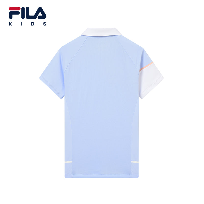 FILA KIDS PERFORMANCE Golf Girl's Short Sleeve Polo in Light Blue