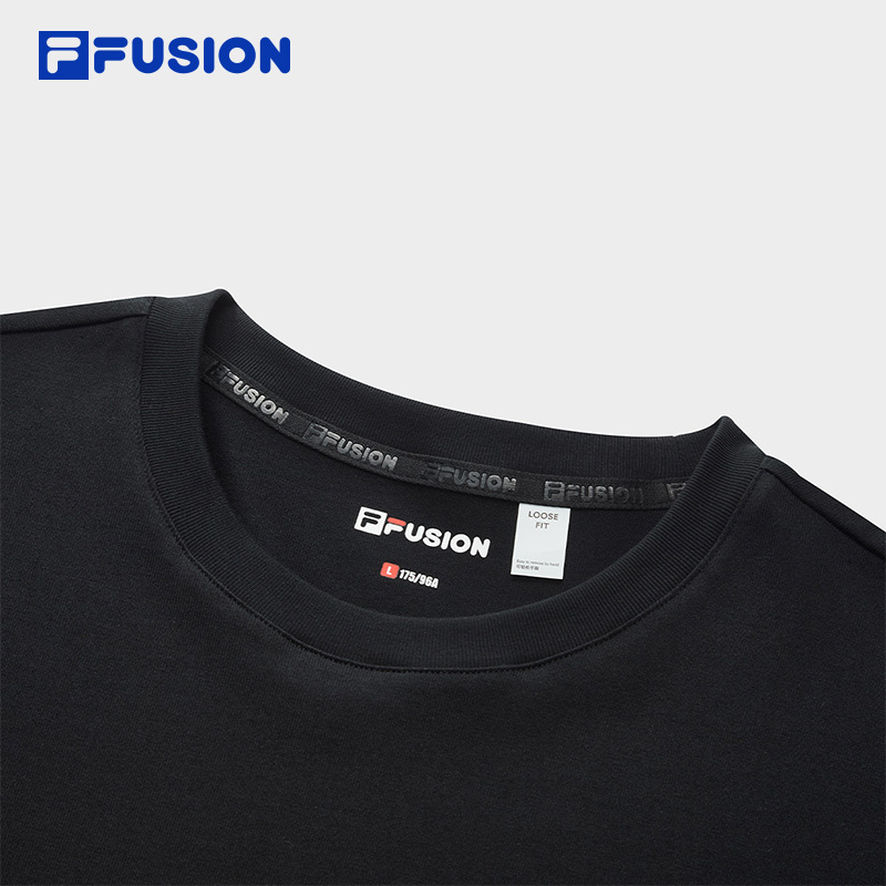 FILA FUSION SPECIAL PLANNING Knitted Short Sleeve Top BLACK