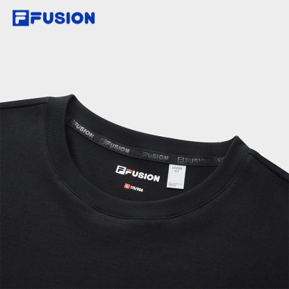 FILA FUSION SPECIAL PLANNING Knitted Short Sleeve Top BLACK