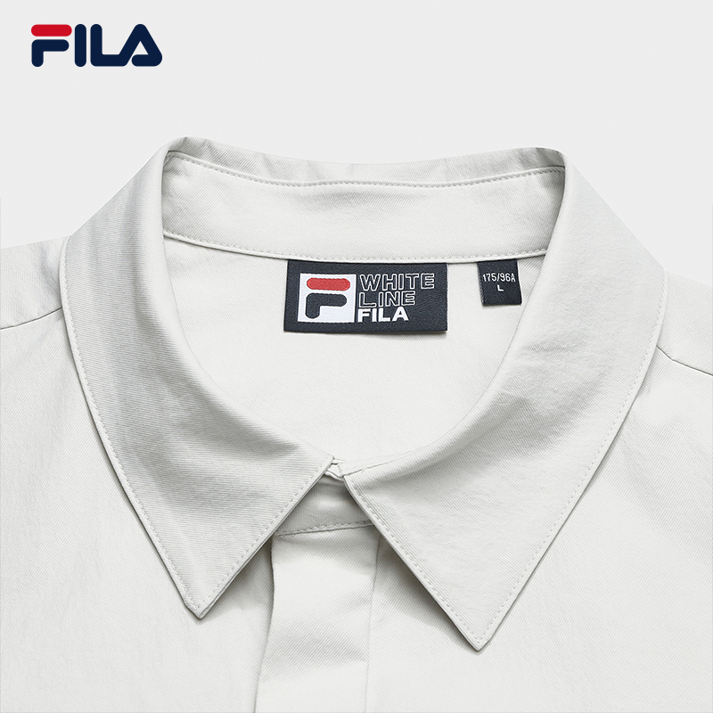 FILA CORE Men WHITE Woven Long Sleeve Jacket GREY
