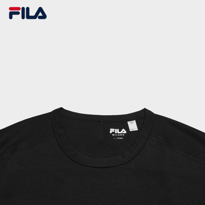 FILA CORE Men MILANO Knitted Short Sleeve Top BLACK