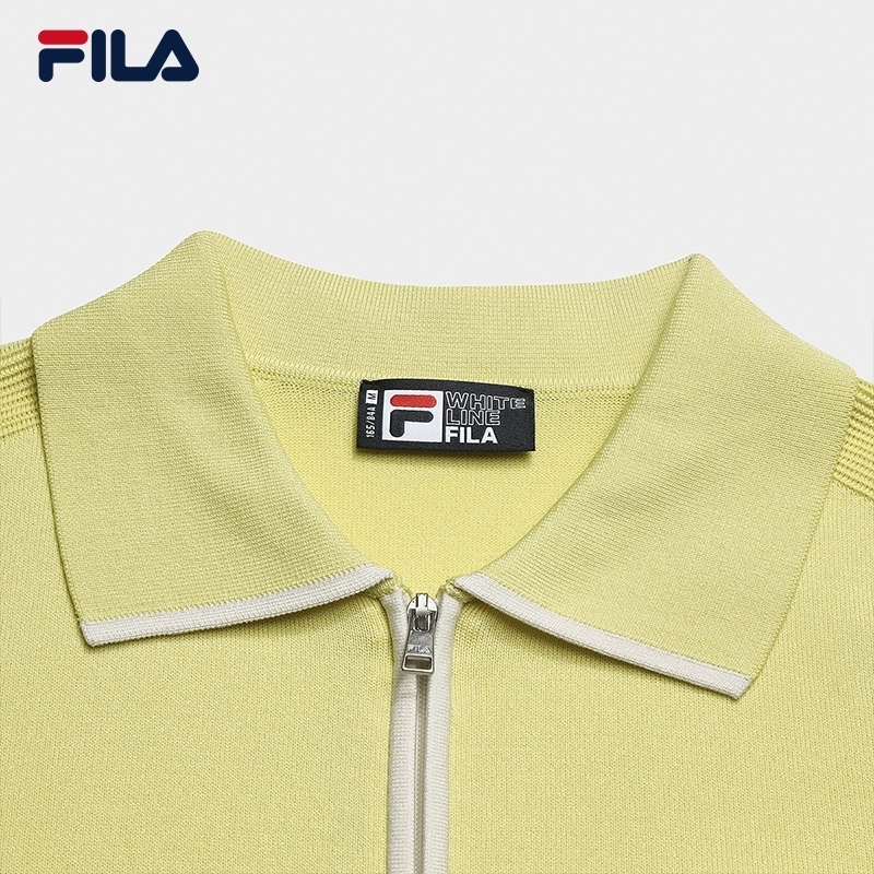 FILA CORE Women WHITE Knitted Top LIGHT GREEN