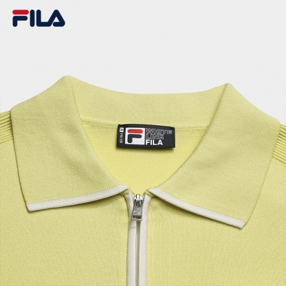 FILA CORE Women WHITE Knitted Top LIGHT GREEN