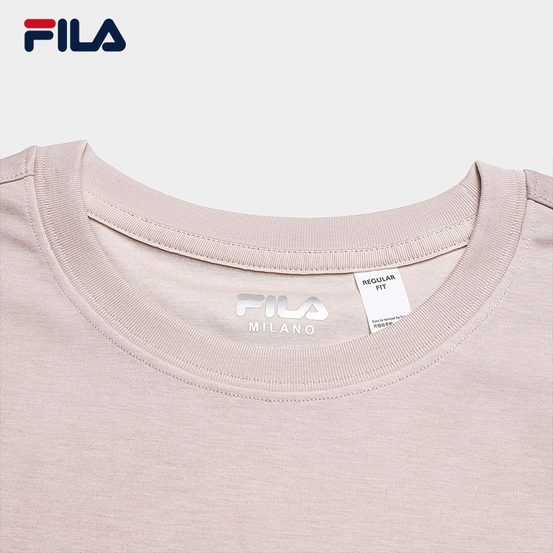 FILA CORE Women MILANO Knitted Short Sleeve Top PINK