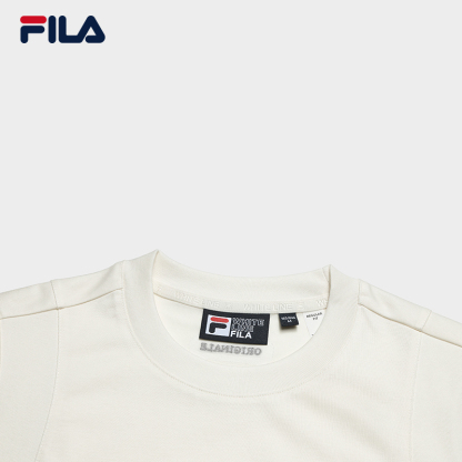FILA CORE Women ORIGINALE Knitted Short Sleeve Top IVORY