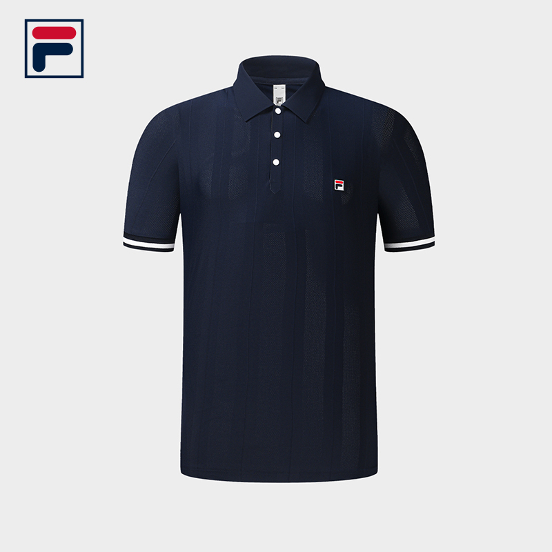 FILA CORE Men's TENNIS Short Sleeve Polo in Dark Blue