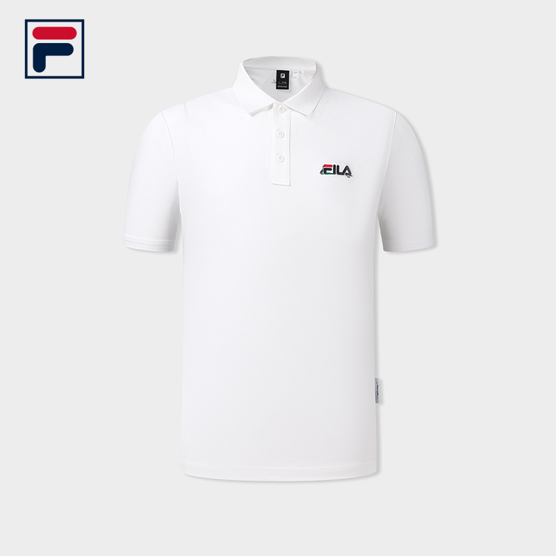 FILA CORE Men's TENNIS Short Sleeve Polo in White