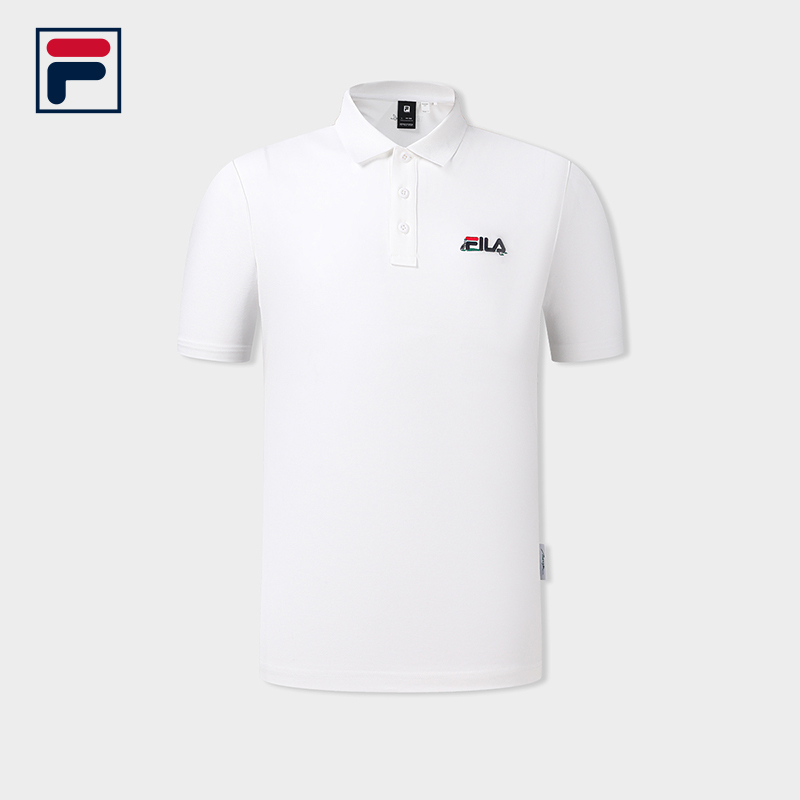 FILA CORE Men's TENNIS Short Sleeve Polo in White