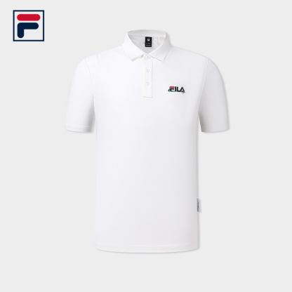 FILA CORE Men's TENNIS Short Sleeve Polo in White