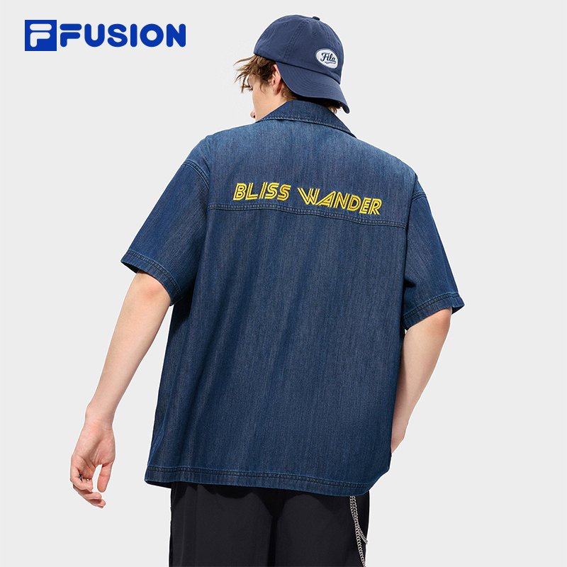 FILA FUSION Men WORKWEAR Washed Denim Jacket