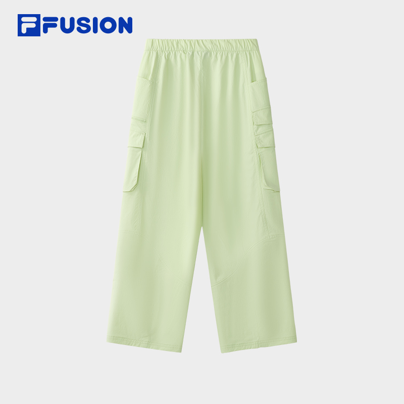 FILA FUSION  WORKWEAR METRO PORTAL Women Woven Pants (Black / Light Green)