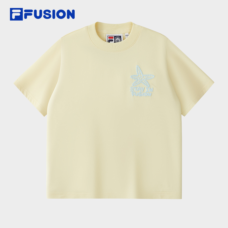 FILA FUSION  FUSION X MR DOODLE Women Short Sleeve T-shirt (Light Blue / Yellow)