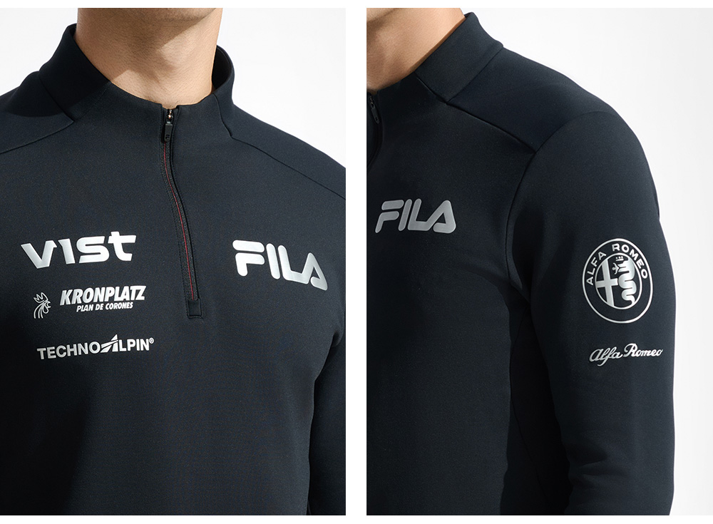 FILA CORE ATHLETICS SKI FILA X JAMES JEAN Men Long Sleeve Top (Black / White)