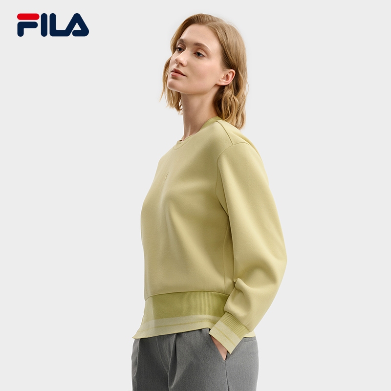 FILA CORE LIFESTYLE Women Sweatshirt (Grey/Yellow)