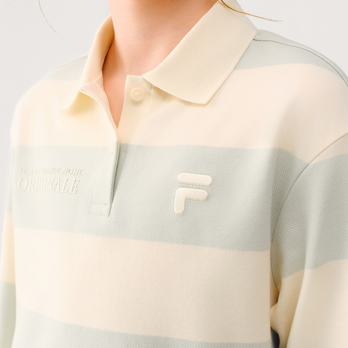 FILA KIDS ORIGINALE Girls Knit Long Sleeve Polo Shirt