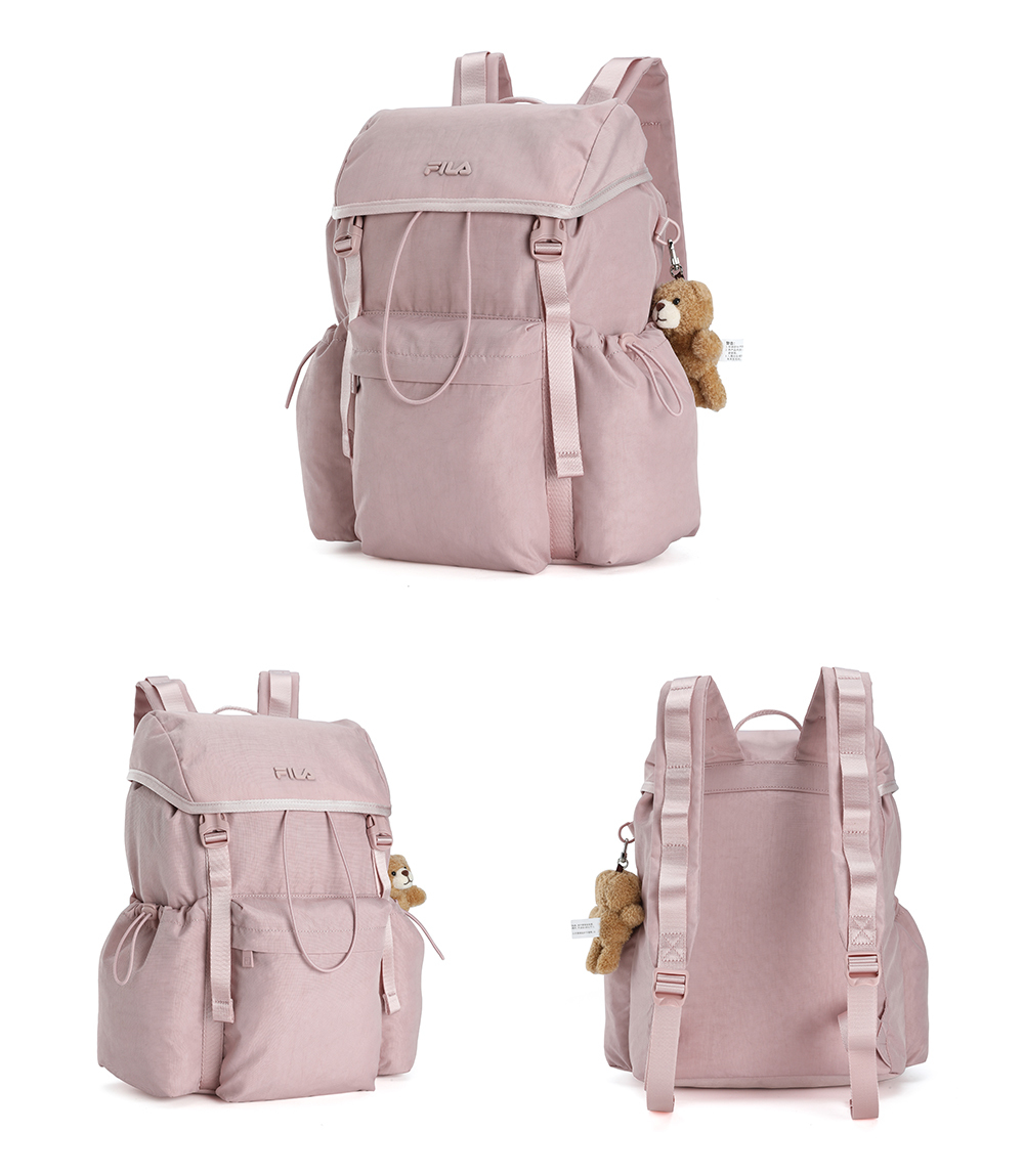 FILA CORE LIFESTYLE OR BAGS Unisex Backpack (Black / Light Khaki / Pink)