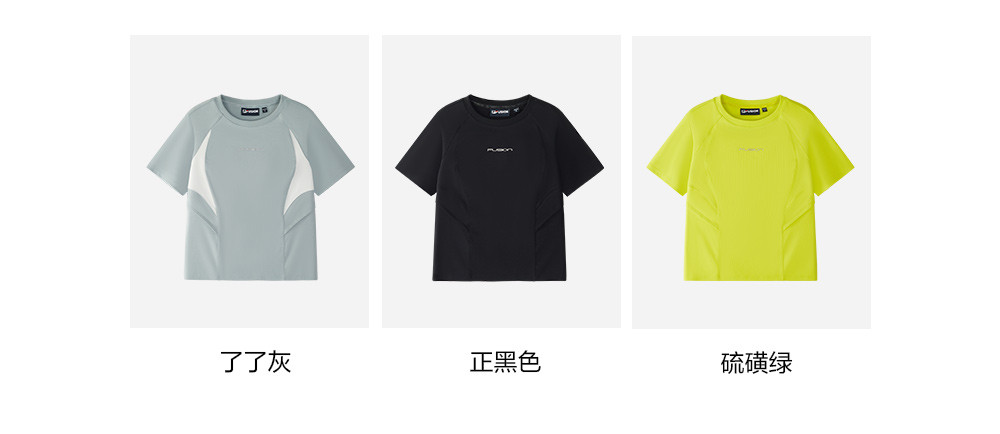 FILA FUSION INLINE FUSION X URBAN TECH CITY CANOPY TREK Women Short Sleeves T-Shirt (Black / Ash / Yellow)