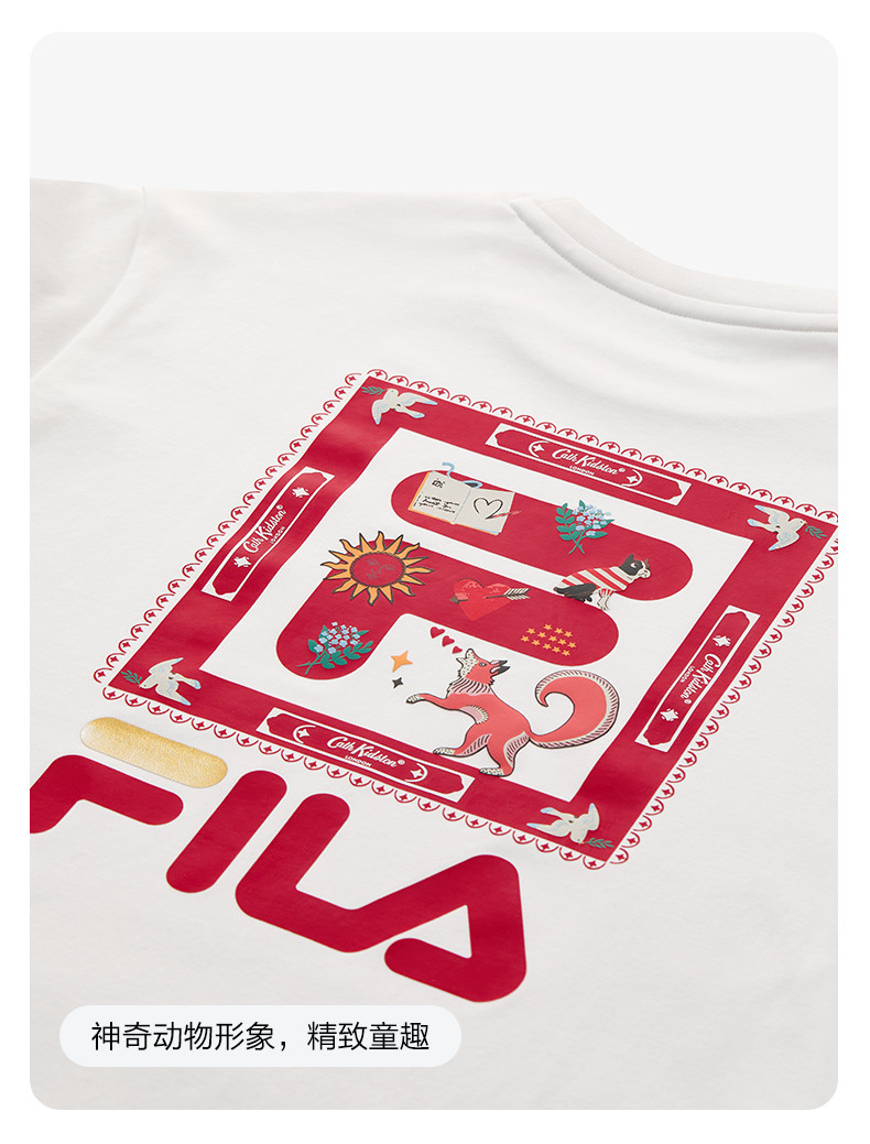 (105-170cm) [CNY Collection] FILA KIDS x CATH KIDSTON Boy's Short Sleeve T Shirt in White