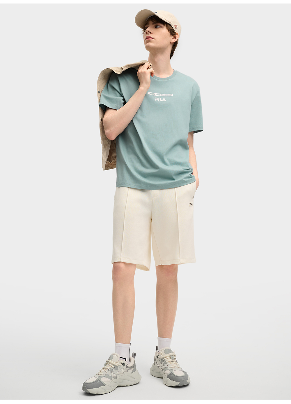 FILA CORE LIFESTYLE ORIGINALE VANGUARD EXPLORATION Men Short Sleeves T-Shirt (Black / Light Green / White)