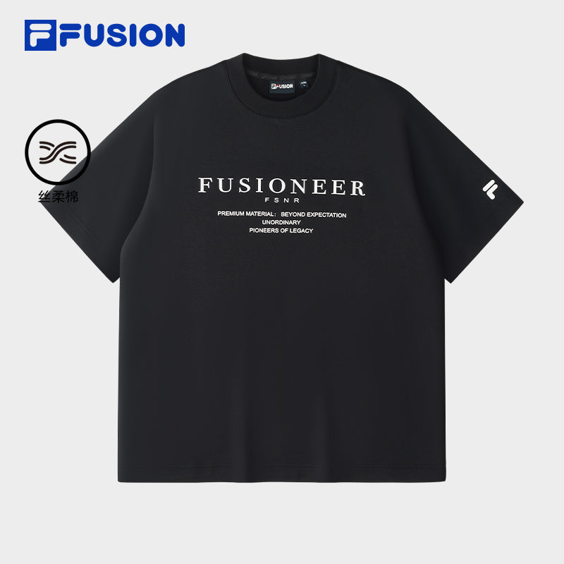 FILA FUSION INLINE FUSION LIFE FUSIONEER IVORY OASIS Men Short Sleeves T-Shirt (Black / White)