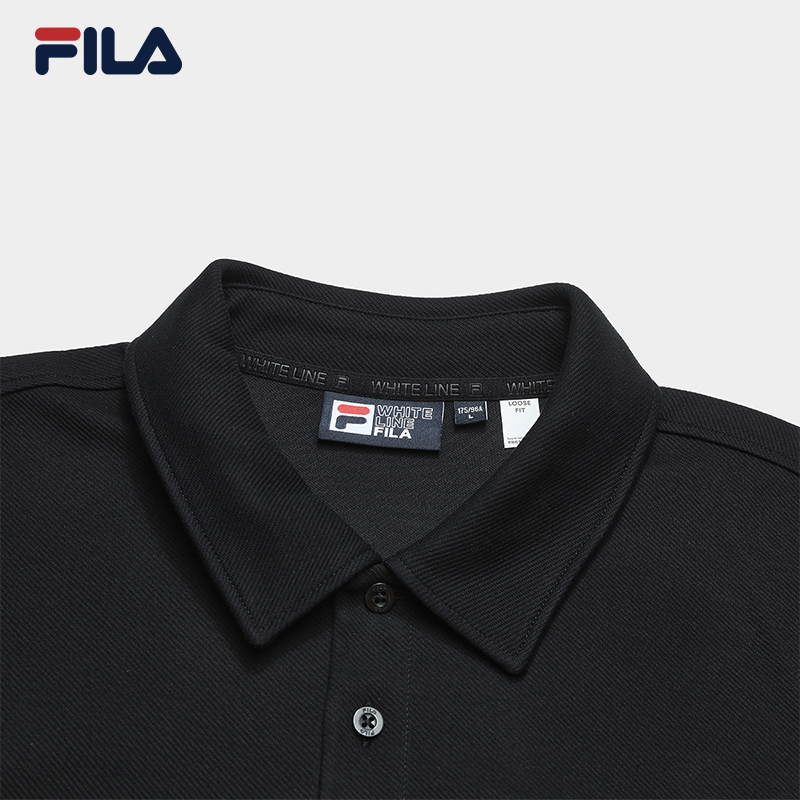 FILA CORE LIFESTYLE FILA ORIGINALE Men Long Sleeve Polo (Black/Ash)