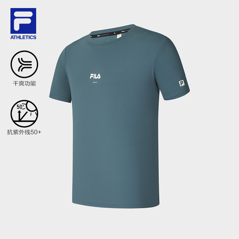 FILA CORE ATHLETICS FITNESS BLACK MEN SPACE DRIOD Men Short Sleeves T-Shirt (Black / Blue / White)