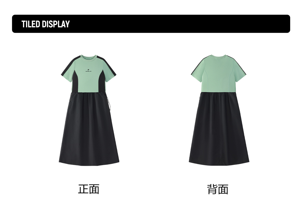 FILA FUSION INLINE CATEGORY CLUB SHORT SLEEVE Women Dress (Black / Green)