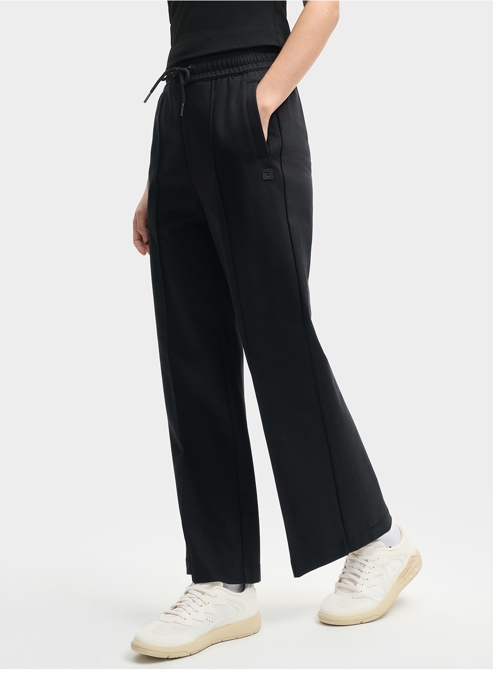 FILA CORE LIFESTYLE MILANO ENJOY A CUP OF JOE Women Knit Pants (Black)