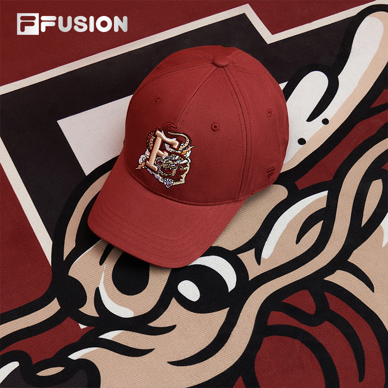 FILA FUSION LIFE CNY Dragon Chinese New Year CLASSICS Unisex Baseball Cap in Red