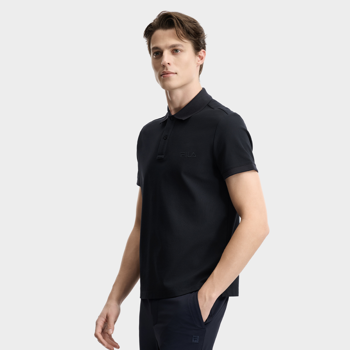 FILA MEN'S HERITAGE Knitted Short Sleeve Polo Shirt