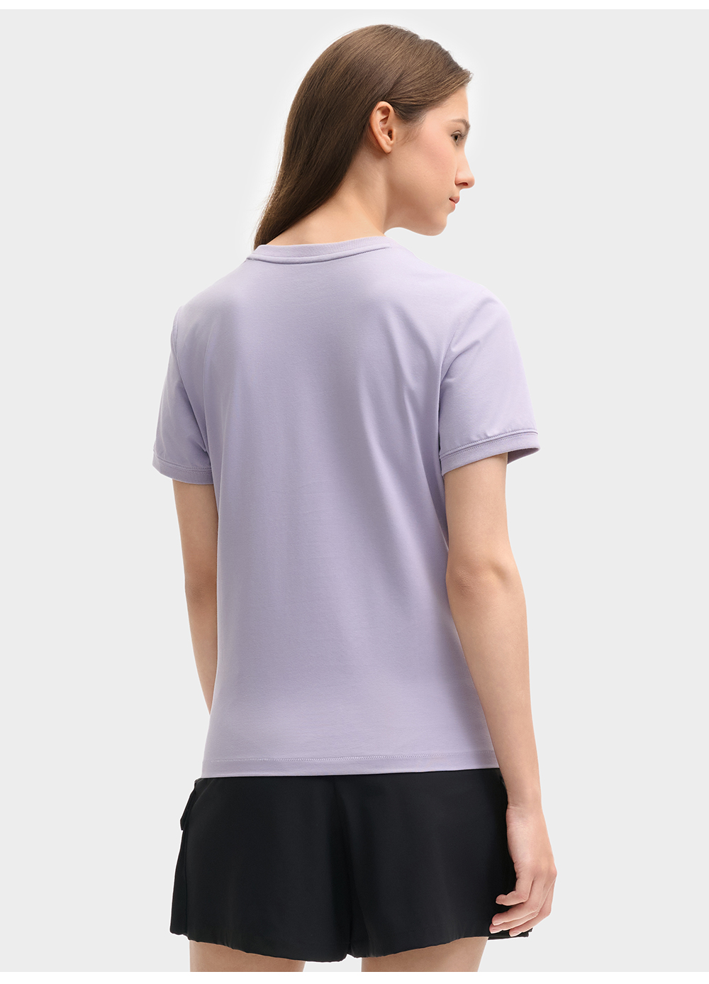 FILA CORE LIFESTYLE MILANO LUXURY CAFFE / FLAT WHITE Women Short Sleeves T-Shirt (Light Khaki / Purple)