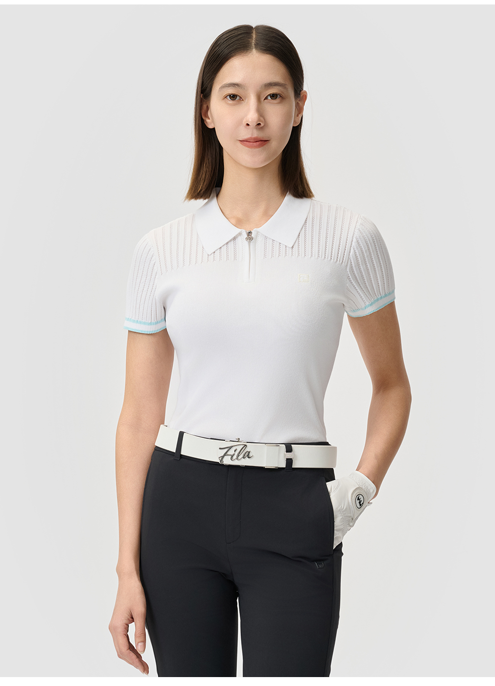 FILA CORE ATHLETICS GOLF Women Knit Sweater (Black / White)