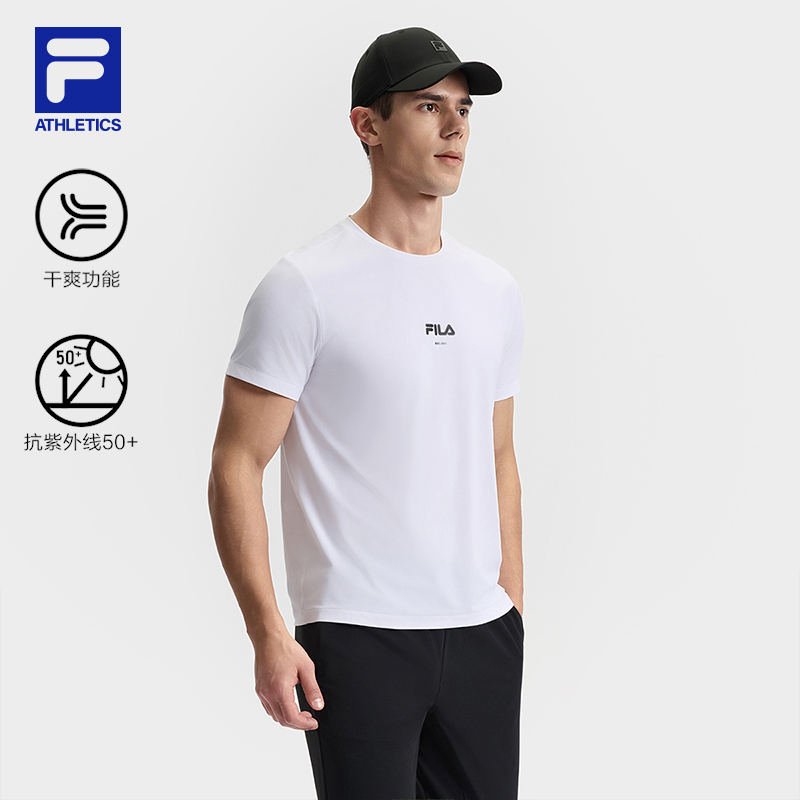FILA CORE ATHLETICS FITNESS BLACK MEN SPACE DRIOD Men Short Sleeves T-Shirt (Black / Blue / White)