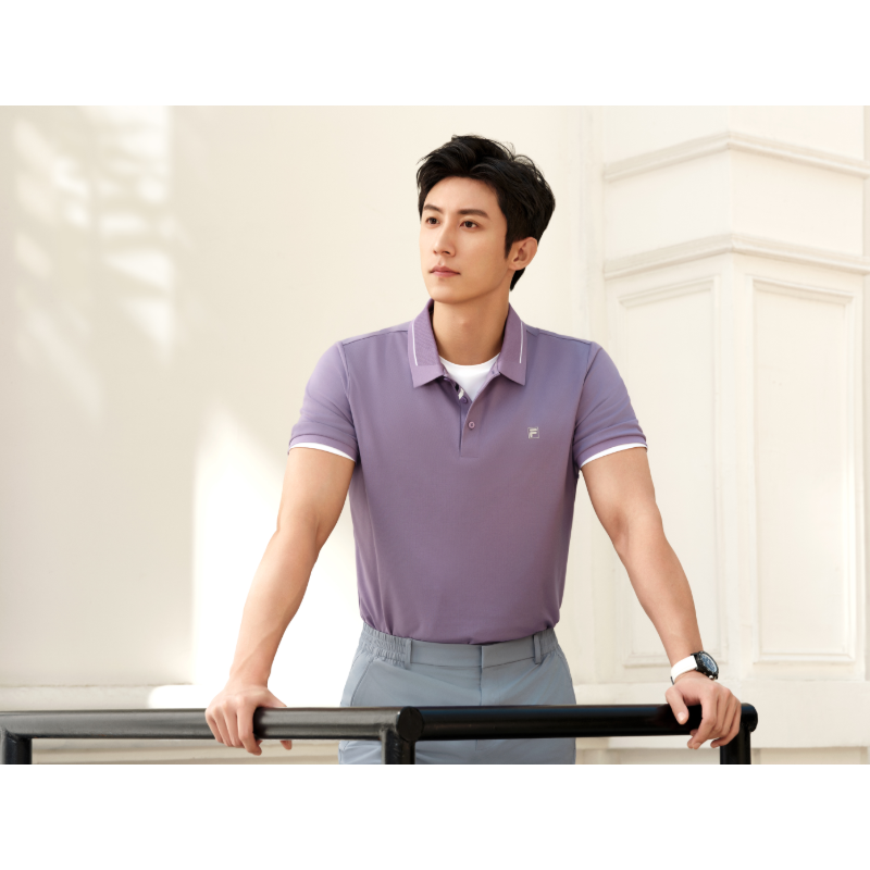 FILA CORE LIFESTYLE WHITE LINE ESCAPE THE CITY Men Short Sleeve Polo (Blue / Navy / Purple / White)