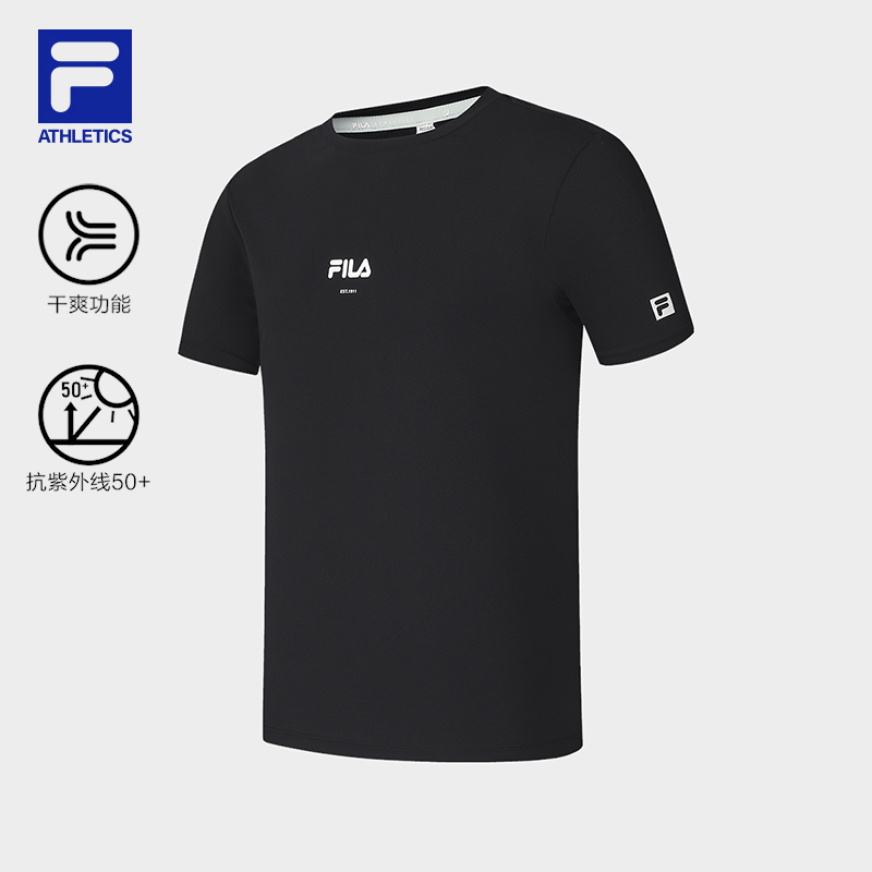 FILA CORE ATHLETICS FITNESS BLACK MEN SPACE DRIOD Men Short Sleeves T-Shirt (Black / Blue / White)