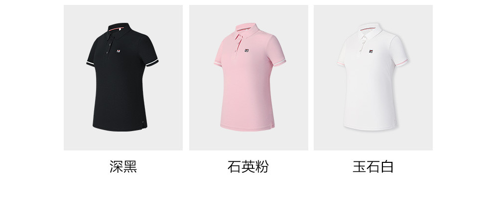 FILA CORE ATHLETICS TENNIS ELECTRONIC SWING Women Polo T-shirt (Black / Pink / White)