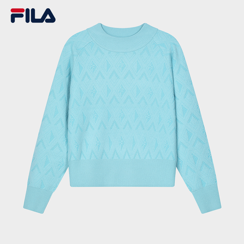 FILA CORE WHITE LINE EMERALD Women's Knit Sweater in blue